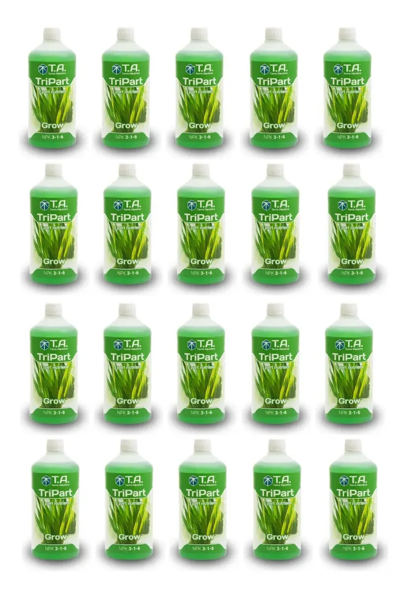 Kit Fertilizantes Terra Aquatica 50l Tripart Grow 1l Líquido 1kg Cultivo Indoor Npk