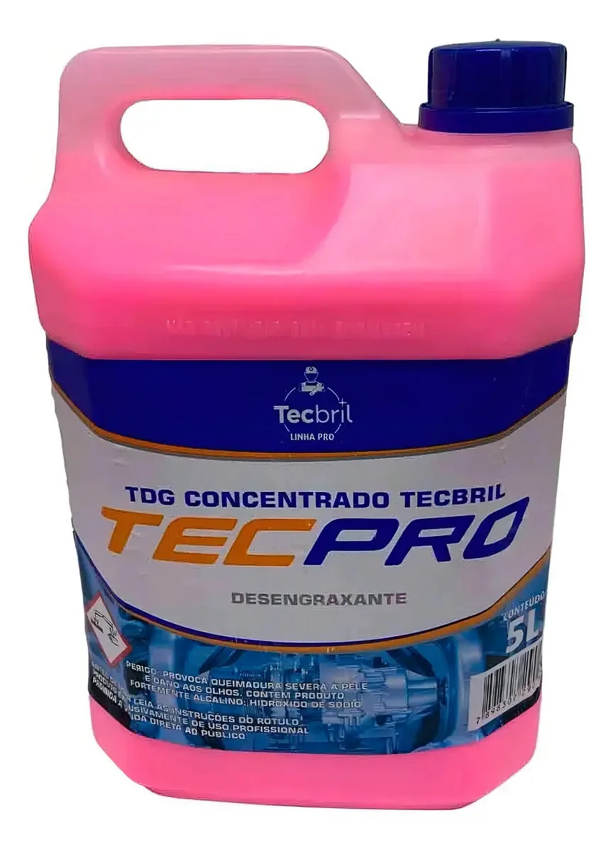 Detergente Alcalino Desengraxante Tecbril Tecpro 5L Limpeza Automotiva