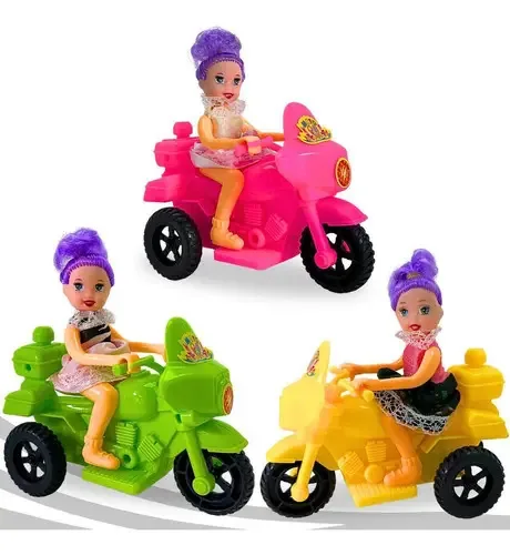 Brinquedo 3 Motinha Fricção Menina + Boneca Presente Bonito
