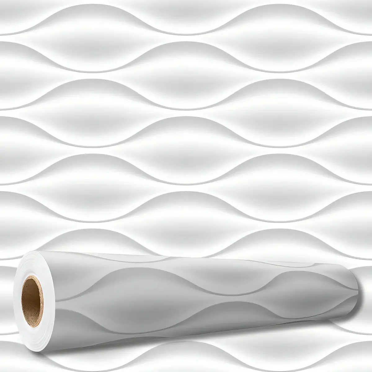 Adesivo Decorativo Rolo 5m Papel Parede Efeito 3d Geométrico Ondas Quarto Sala Escritório