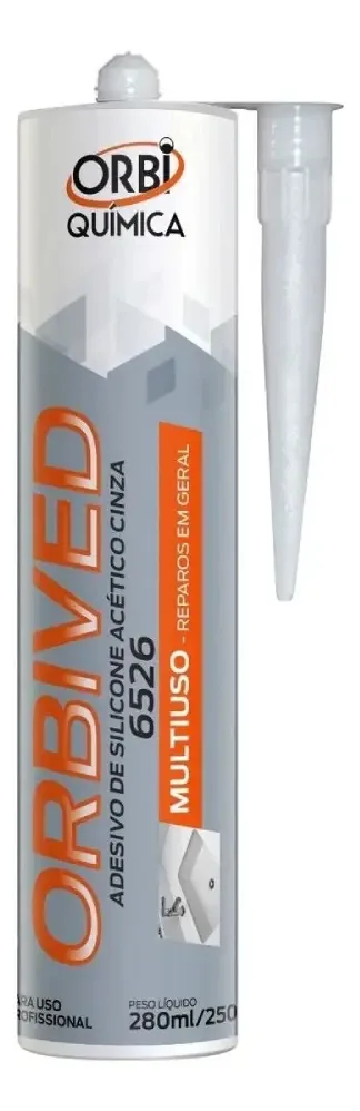 Silicone Cinza Acetico 240g Orbi