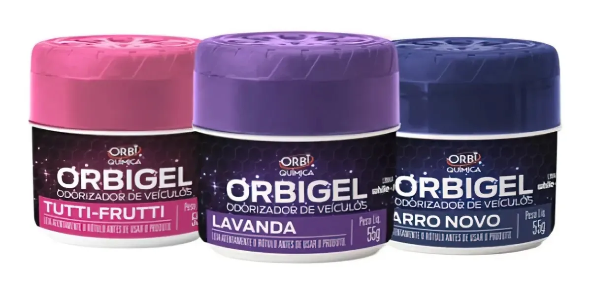 Aromatizador Carro Gel Orbi Química Mix Fragrâncias 55g Lavanda