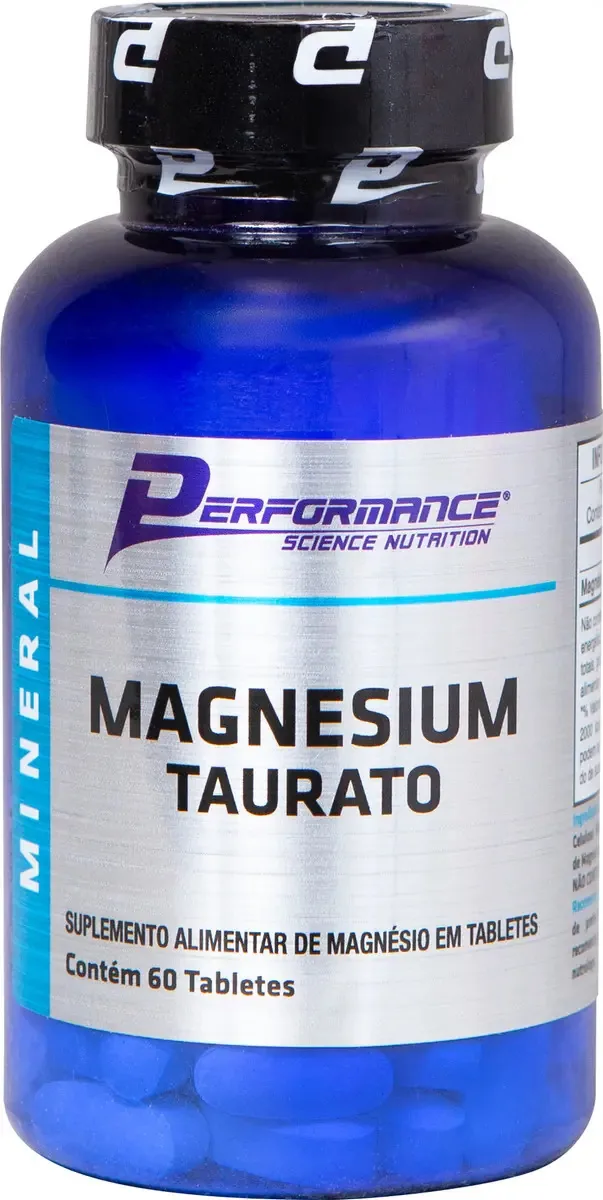 Magnésio Taurato 60 Tabletes - Performance Nutrition Sabor Sem sabor
