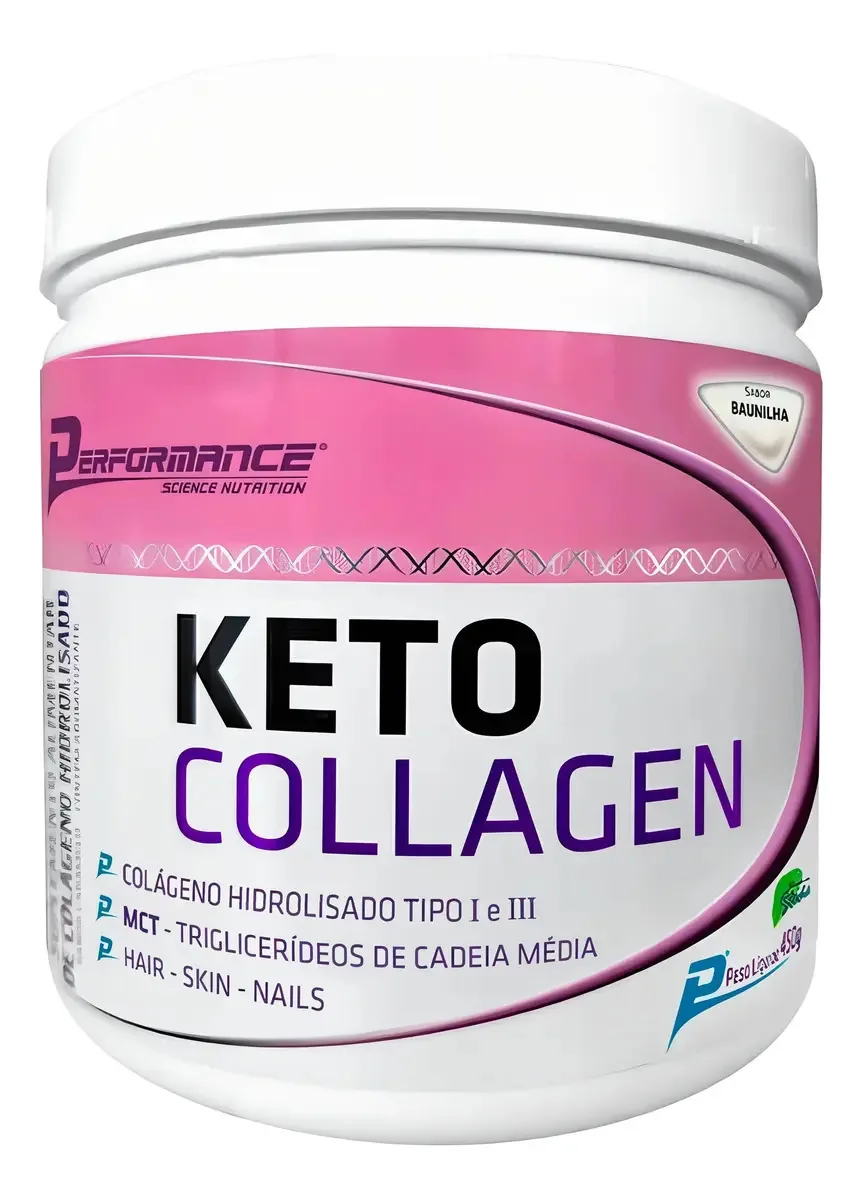 Keto Collagen Colágeno Sabor Baunilha 450g Performance