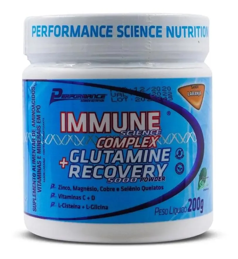 Glutamine Immune Complex Sabor Laranja 200g Performance