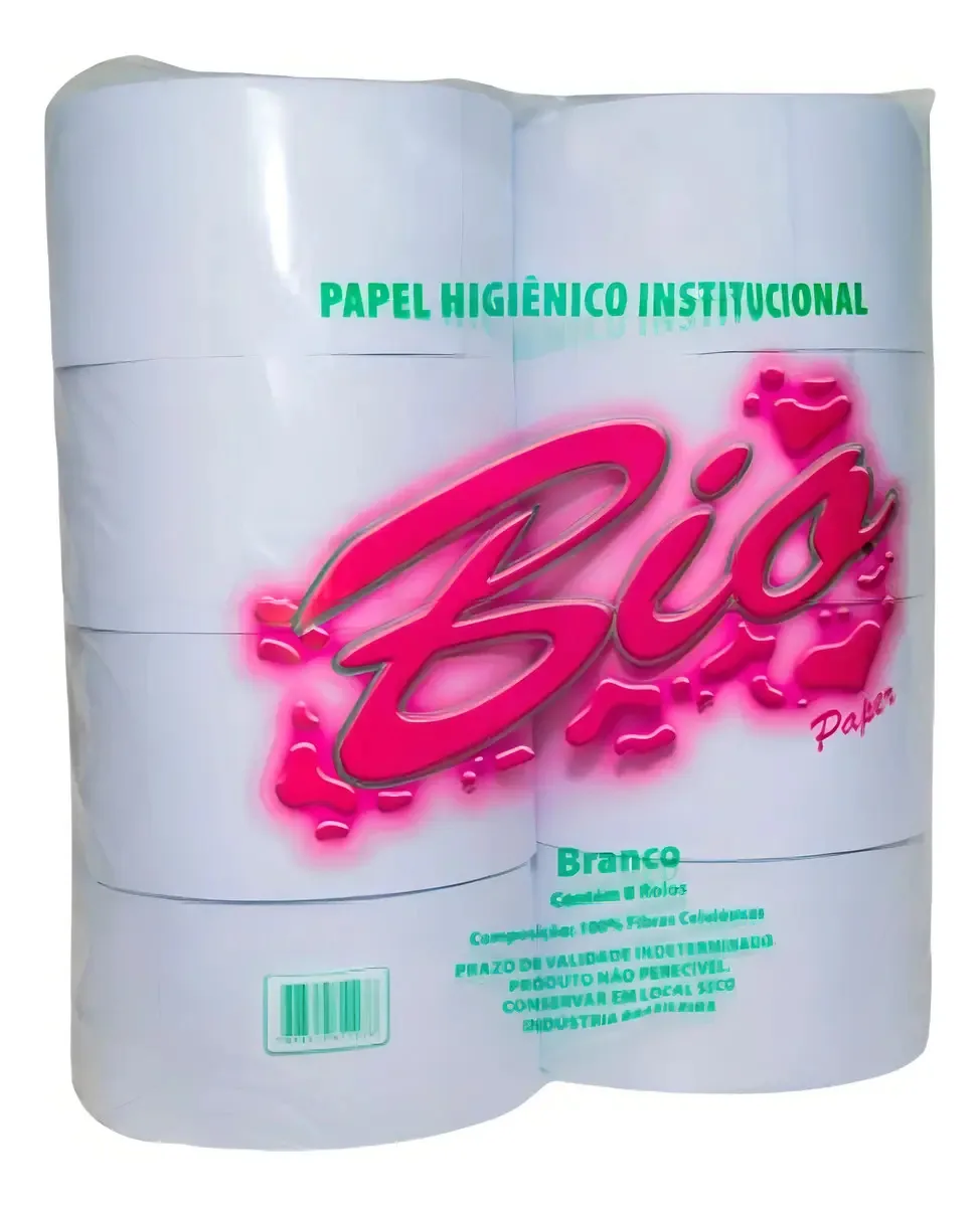 Papel Higiênico Branco 8x200 Metros Pacote Com 8 Rolos
