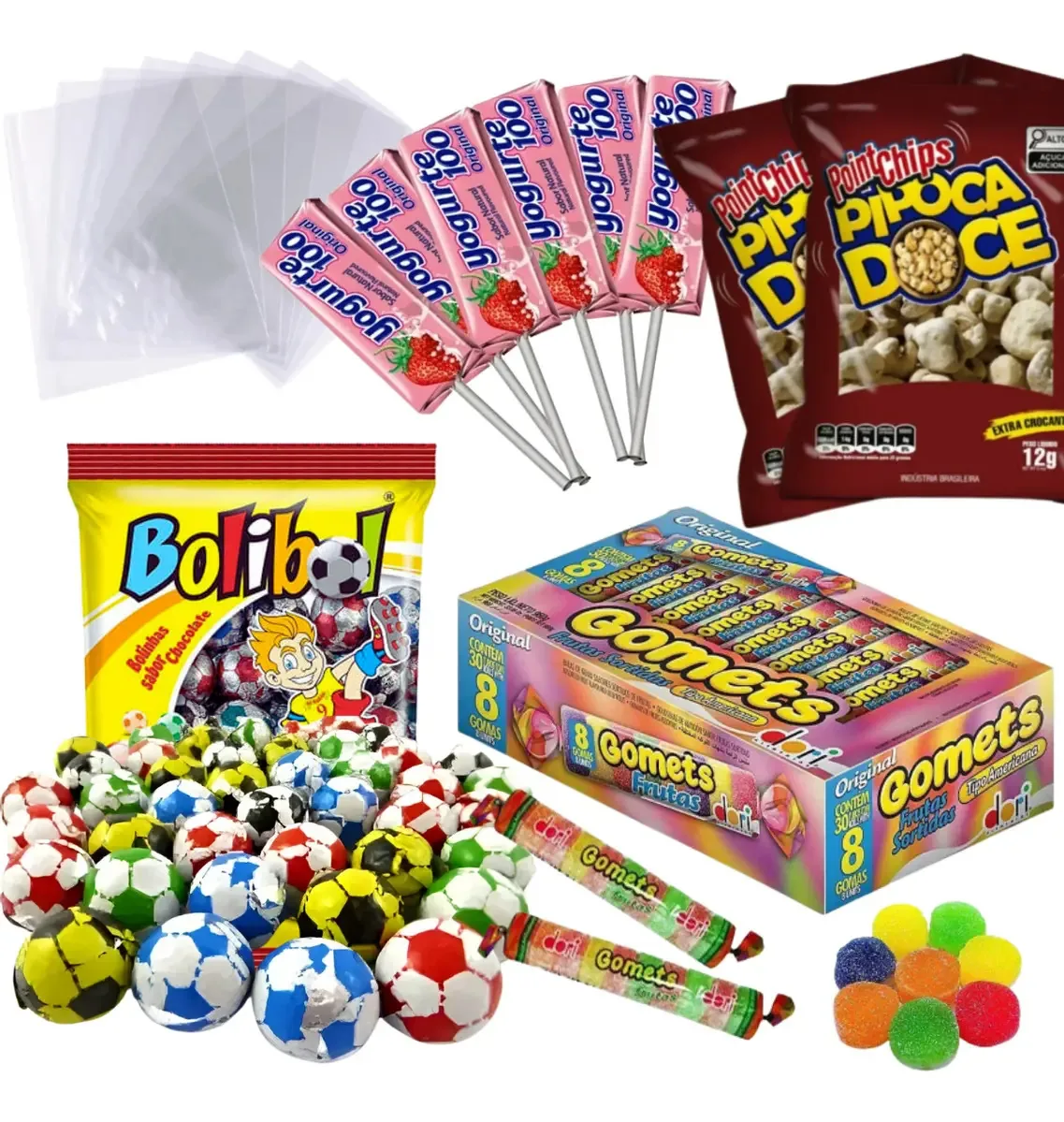 Kit Doces 50 Sacolinhas Surpresa Guloseimas Festa Infantil