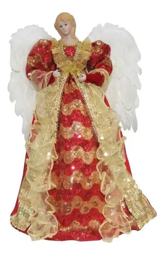 Anjo Vermelho/dourado 40cm
