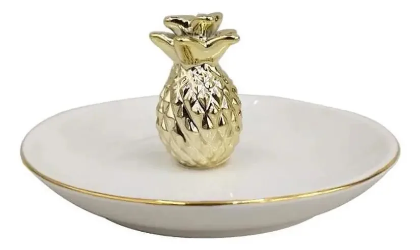 Porta Joias Decoração De Abacaxi 13cm - 1001901