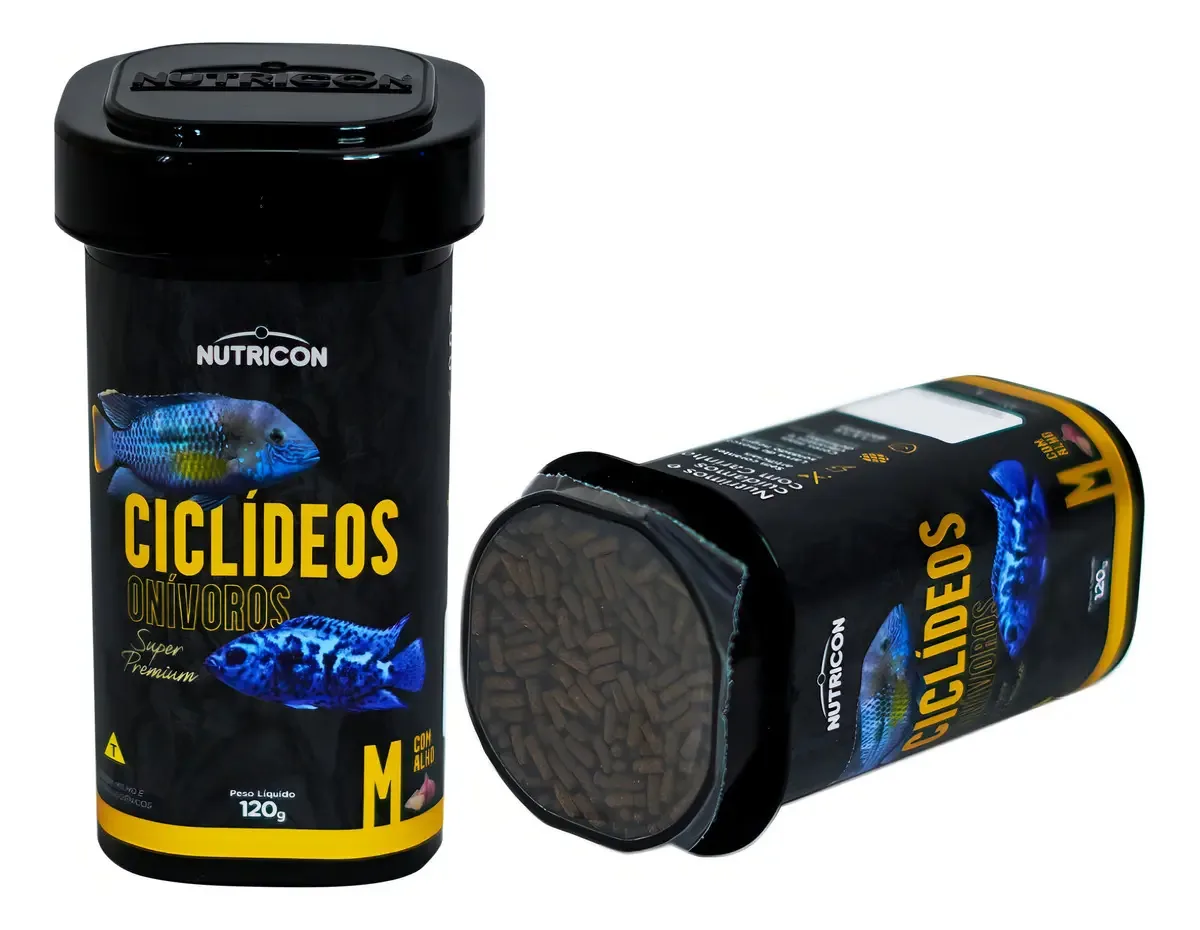 Ração Ciclídeos Onívoros M - Nutricon 120g