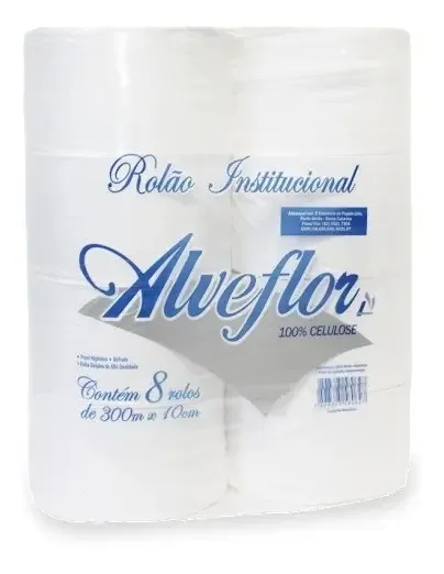 Papel Higiênico Rolo 300m Extra Luxo Alveflor 8un