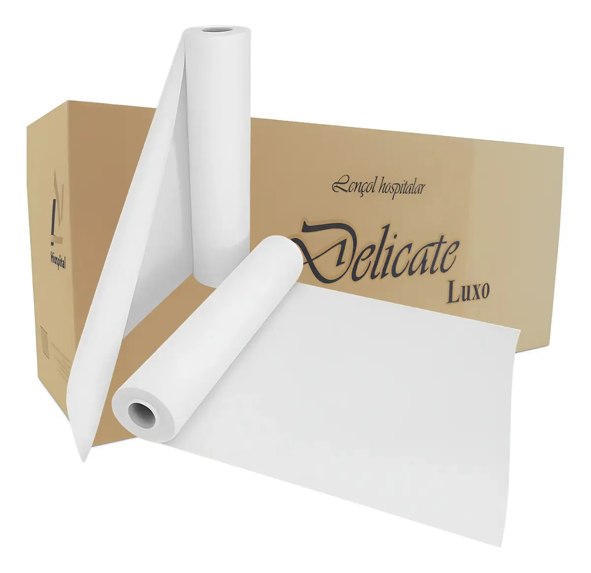 Lençol Maca Descartável Branco Delicate 70cm X 50 Mts