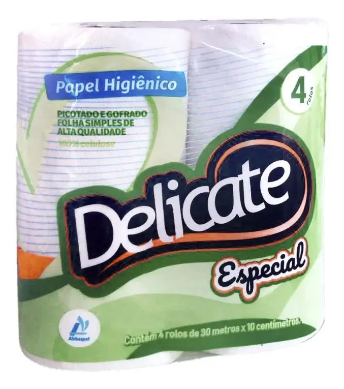 Papel Higienico Especial Delicate 4 Rolos 30m Folha Simples