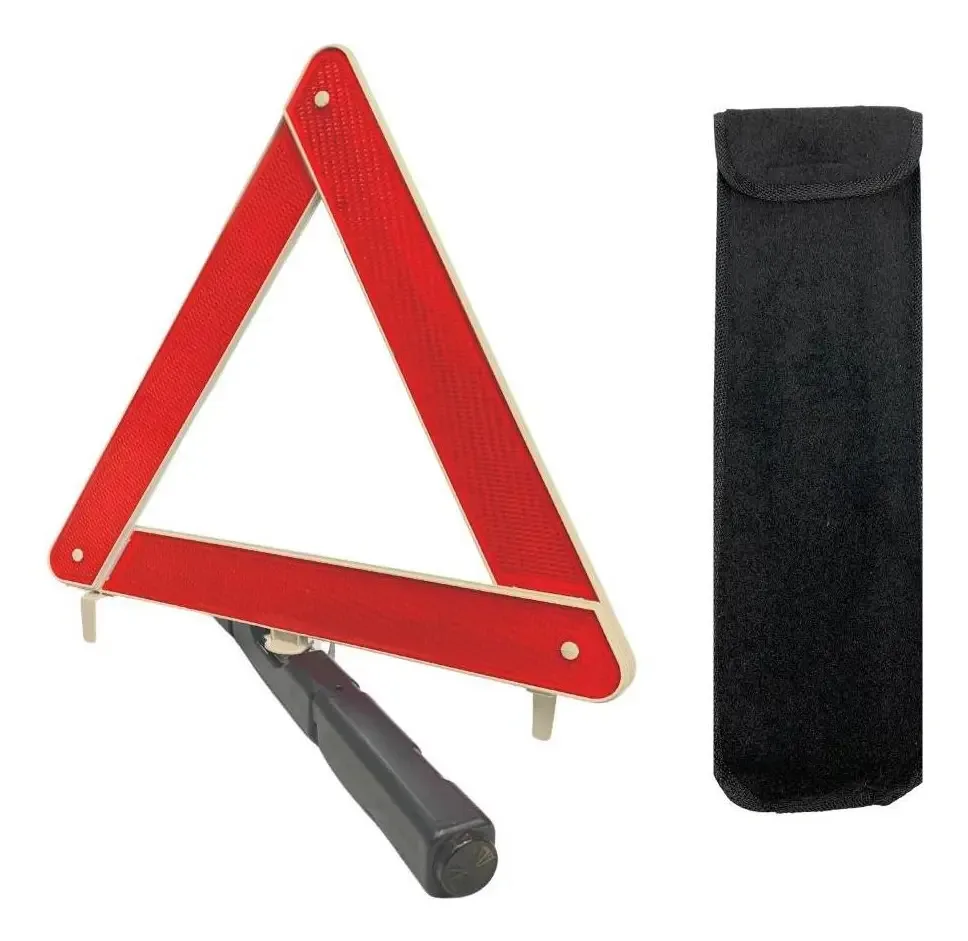Triângulo de Segurança Veicular Estamparia Paulista TB-101 Com Bolsa e Base Pesada