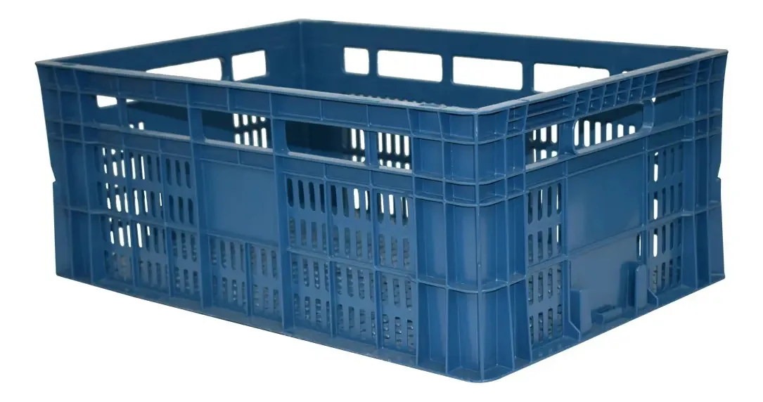 Caixa Plástica Agrícola Multiuso Vazada 45 Litros - Azul
