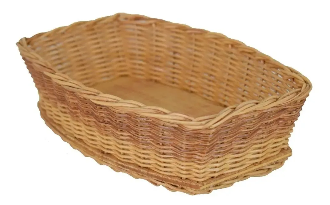 Cesta Retangular Em Vime P - 18x12 Cor Palha