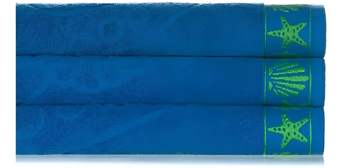 Toalha De Banho Praia 78 X 160cm Azul Fundo Do Mar - Olinda Estampada