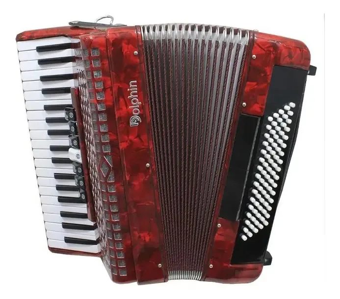 Acordeon Dolphin 80 Baixos Vermelho Com Bag E Alças 6811