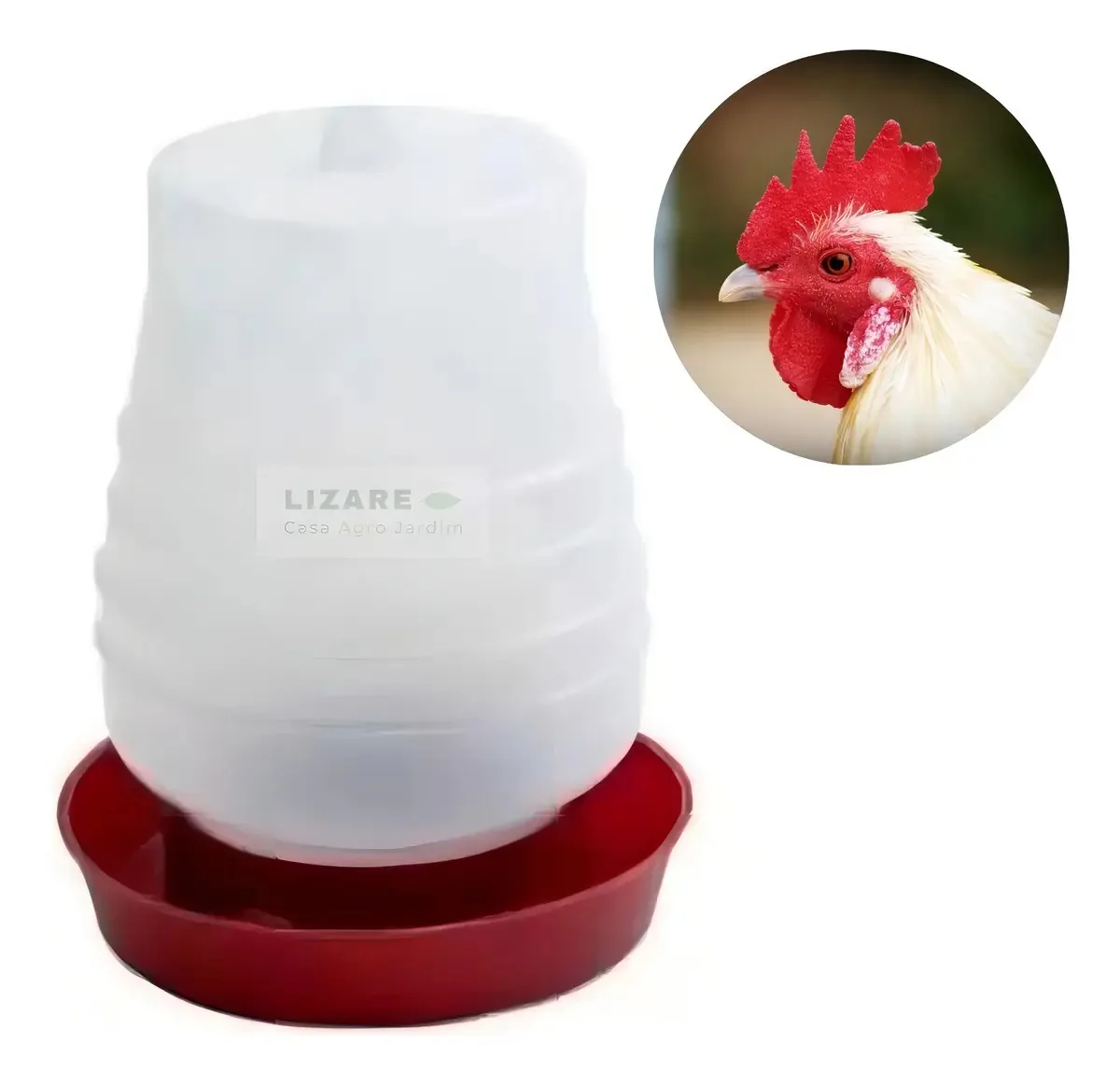 Bebedouro Avipet Plástico Vermelho 2L Para Galinhas E Aves Médias