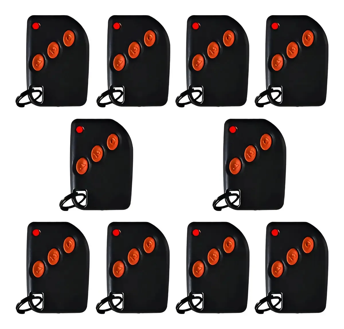 Kit 10 Controles Remoto 433MHz Compatec Portão Eletrônico 3 Botões