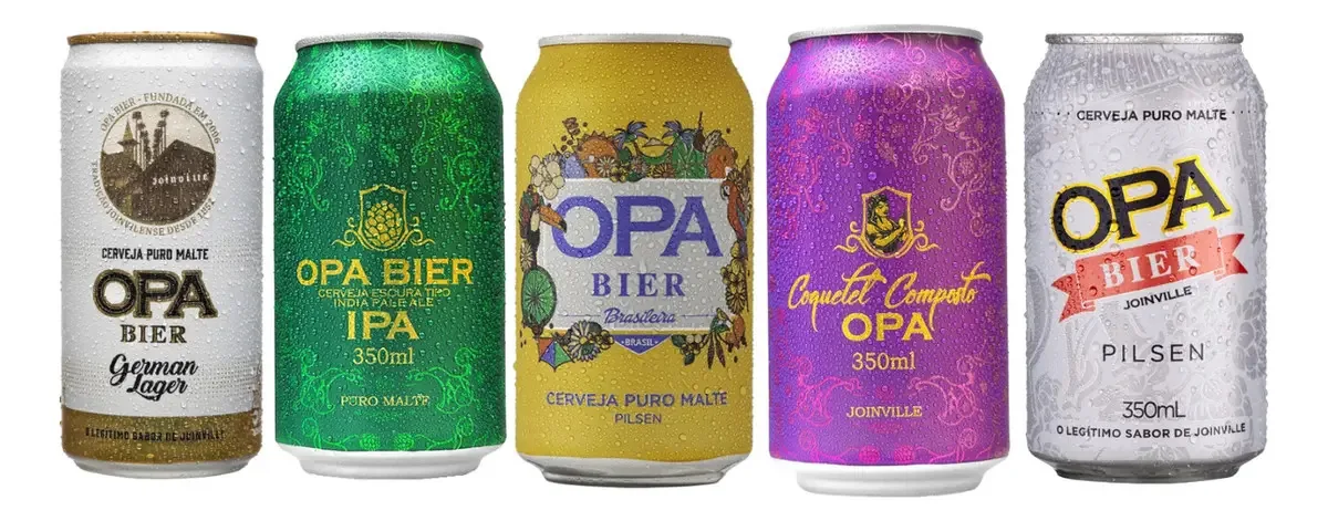 Kit Degustação Cervejas Opa Bier Joinville 5 Latas Presente