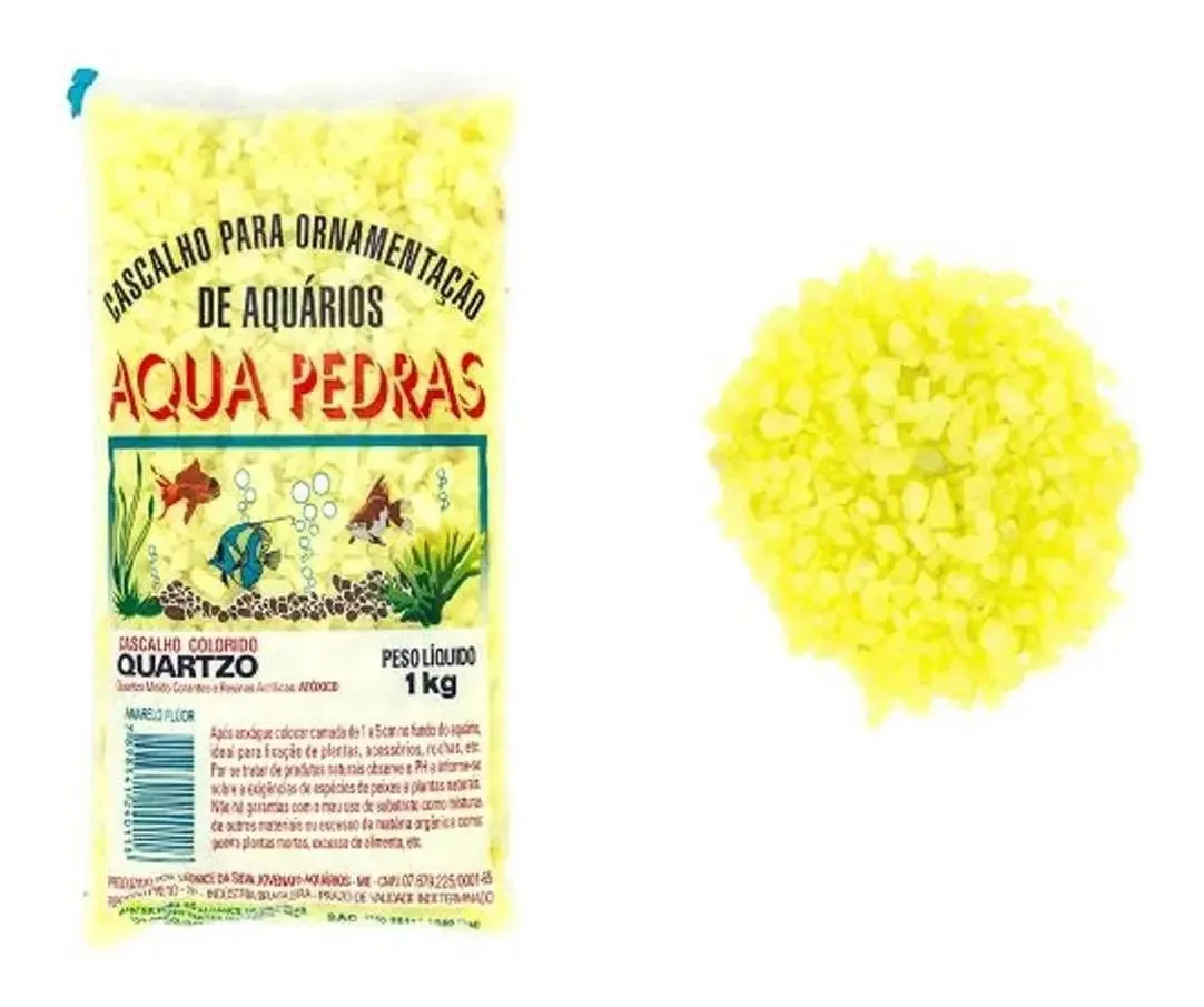 Pedra Cristal Amarelo Fluorescente 950g Aqua Pedras