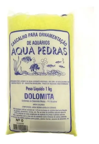 Areia Amarela Aqua Pedras para Aquários e Jardins 1kg
