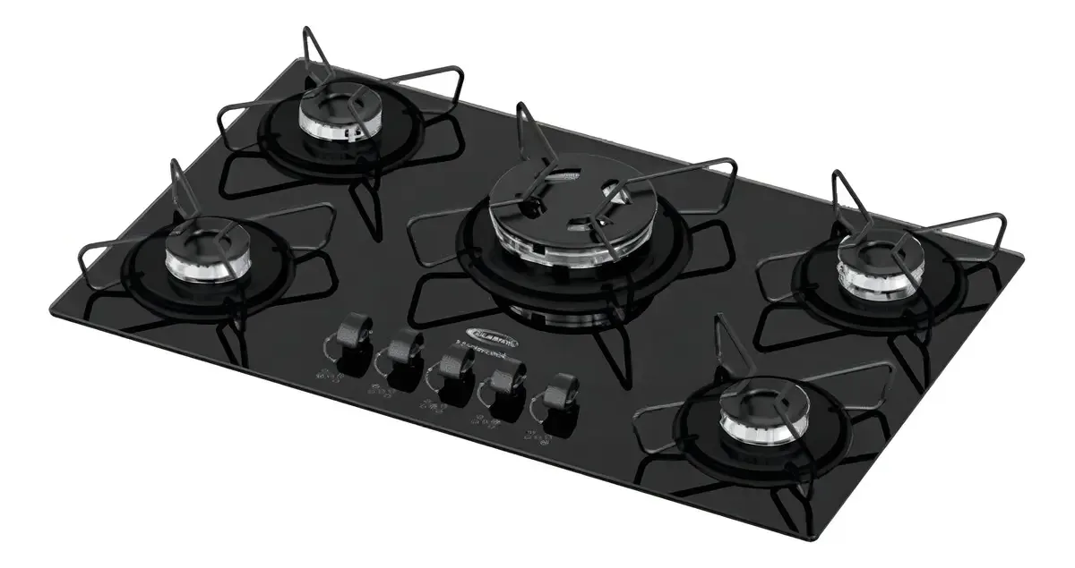 Fogão A Gas Cooktop Clarice 5b Tc Base Esmaltadas Preto