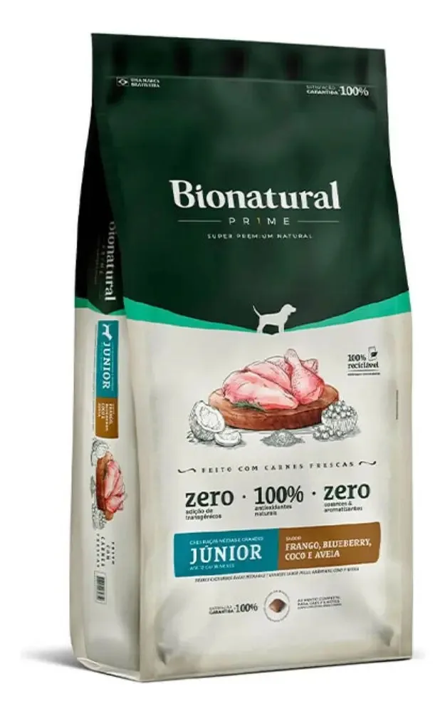 Ração Bionatural Cães Junior Raça Medio Grande Frango 15kg