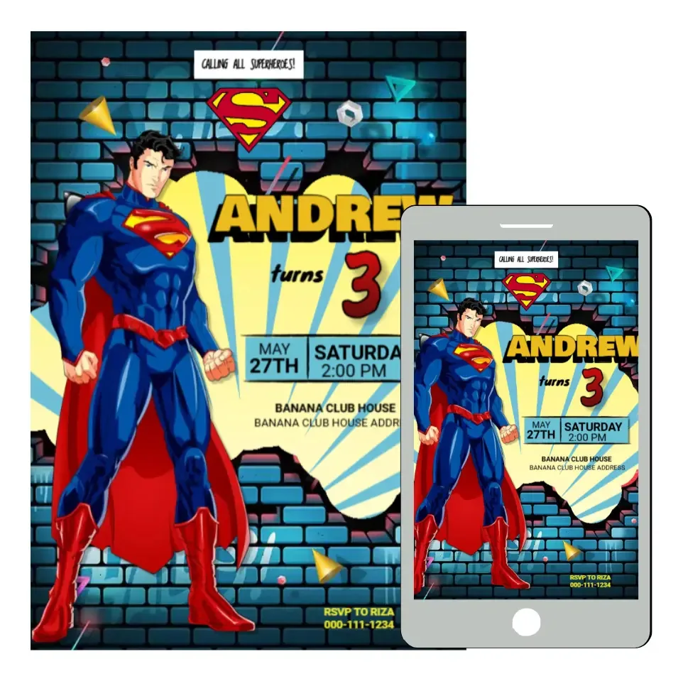 Convite Digital Interativo Superman Cor Superman 4