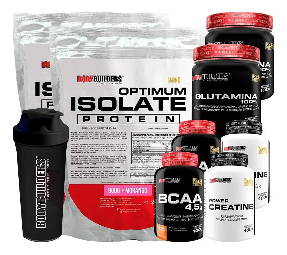 Kit Suplementos Bodybuilders: Whey + Bcaa + Creatina