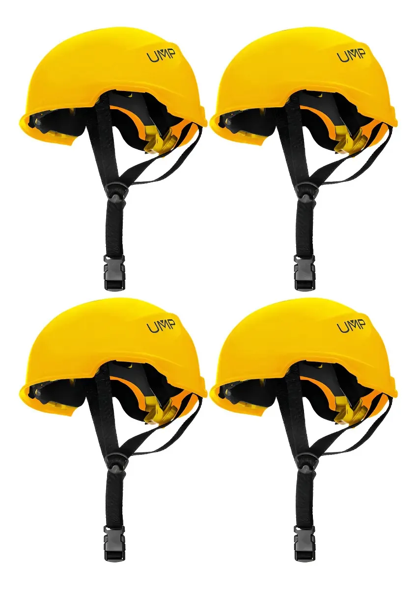 Kit 4 Capacete Alpinista Esportivo Escalada Alpinismo Rapel Cor Amarelo Tamanho Único