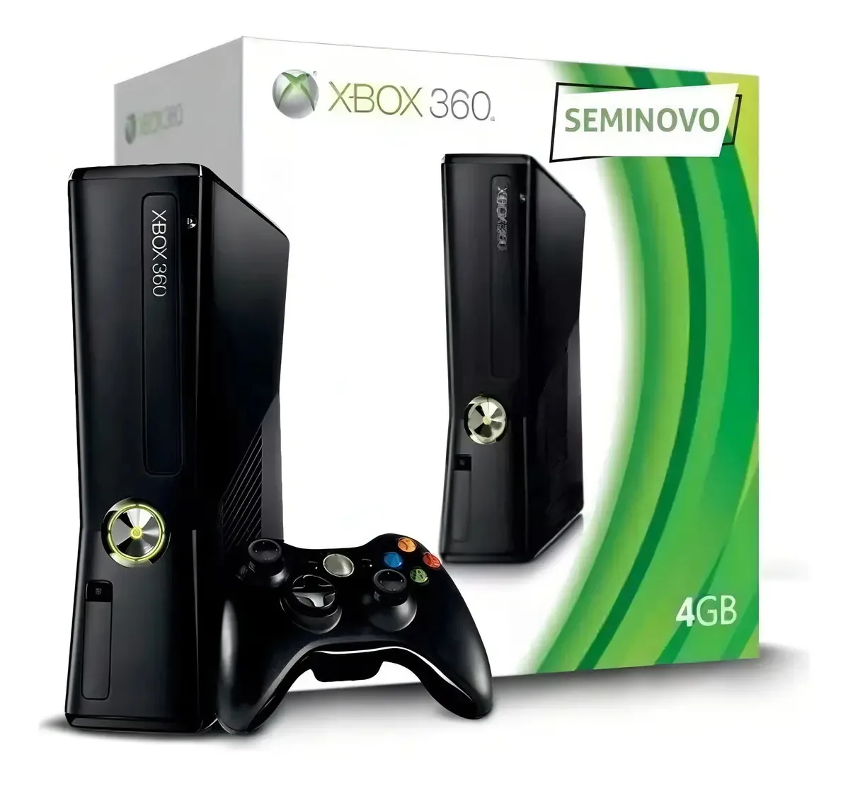 Console Microsoft Xbox 360 Slim 4 GB com 1 Controle e Jogo