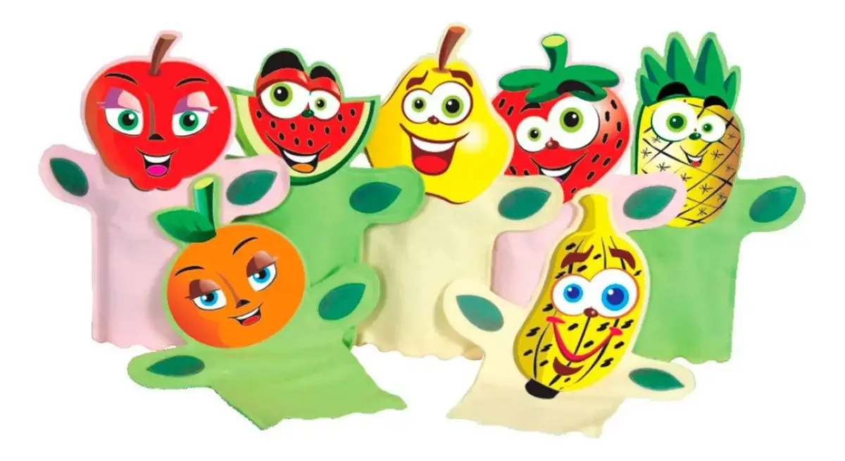 Kit De Fantoches Salada De Frutas Com 7 Peças - Simque - 244