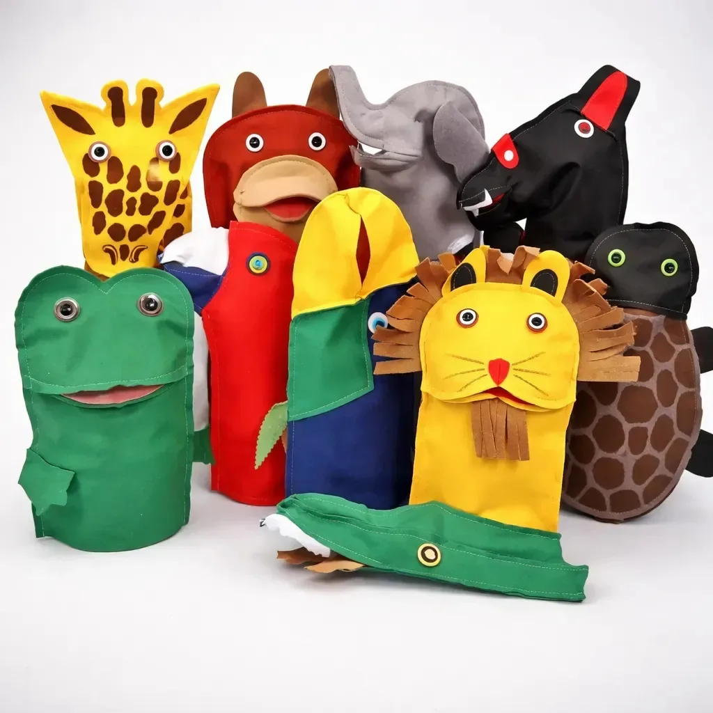 Conjunto Fantoches Animais Selvagens 10 Peças Full