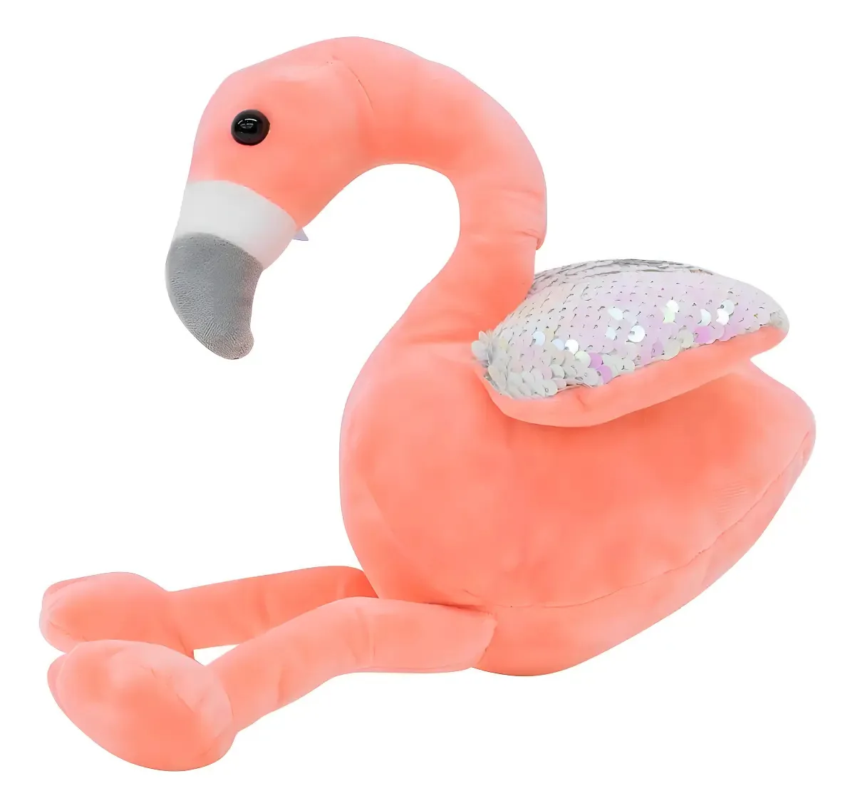 Flamingo Rosa Lantejoulas Animais Aquáticos Pelúcia 18 Cm