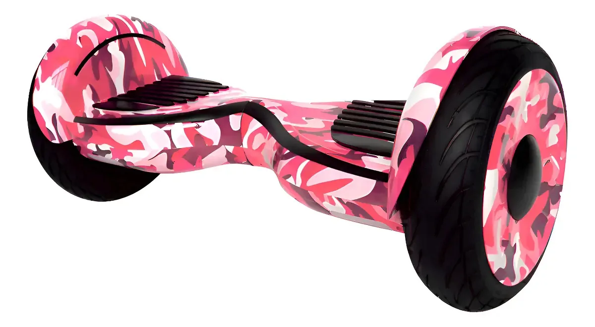 Hoverboard Skate Elétrico Bluetooth Rosa Camuflado de 10"