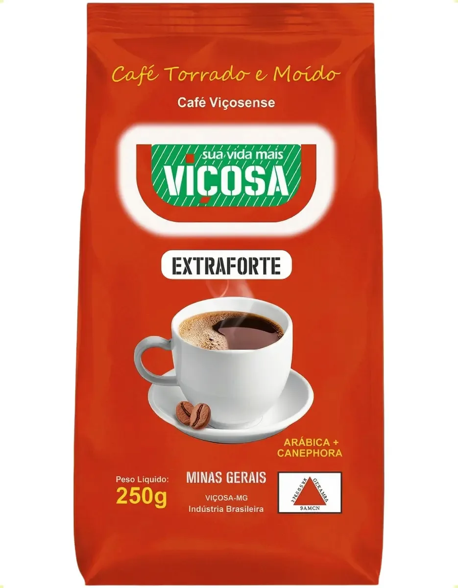 Café Moído 500g Torrado Extraforte Pacote 250g Café Viçosa