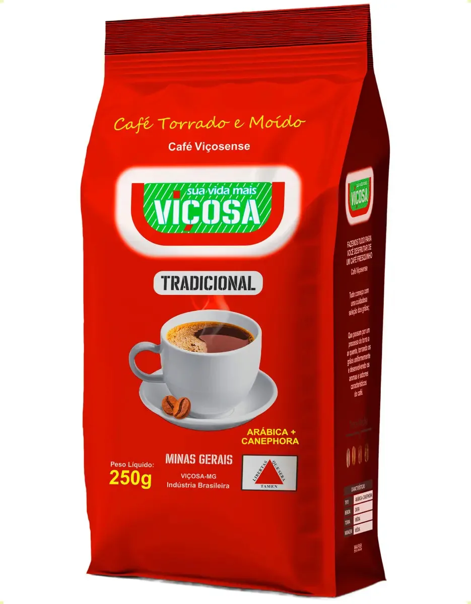Café Torrado E Moído Pacote 250g Café Viçosa
