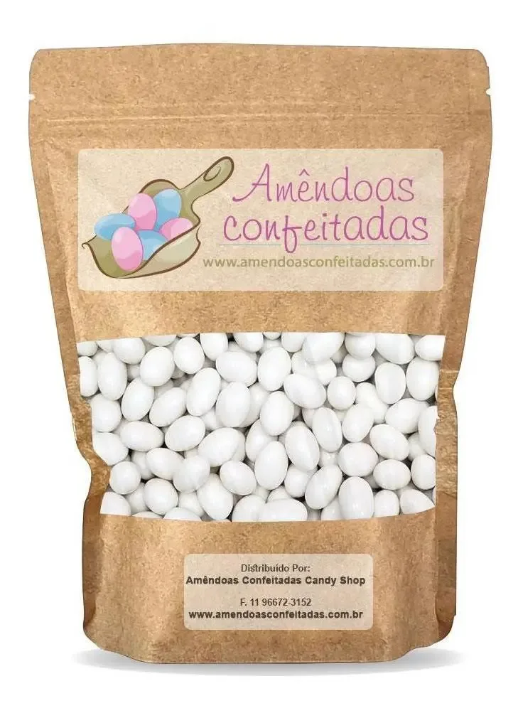 Amêndoas Confeitadas Brancas Classic 250 Unidades