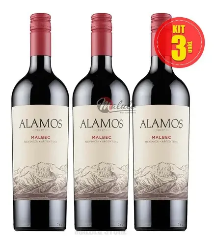 Kit 3 Vinhos Alamos Malbec Catena Zapata 750ml