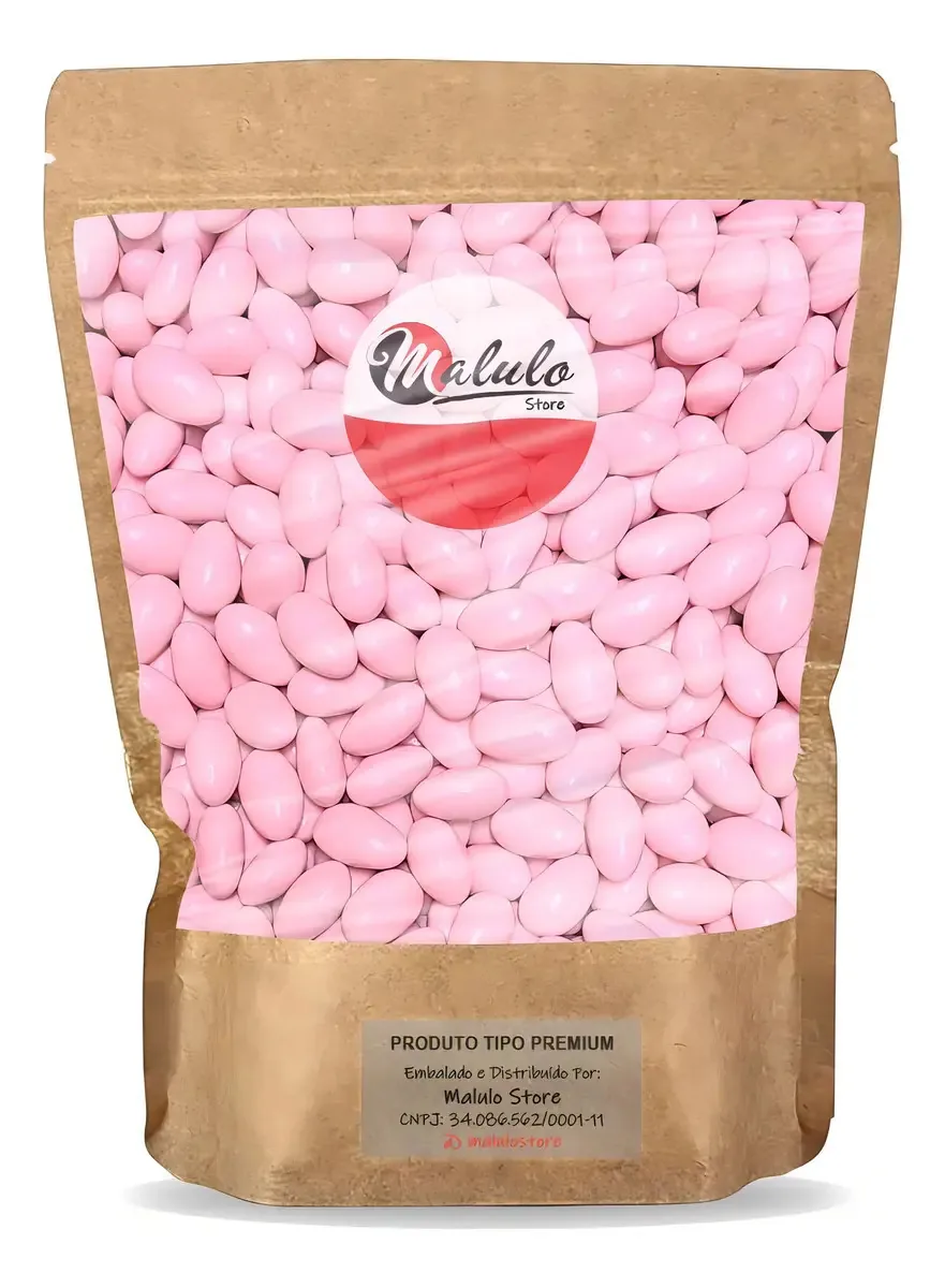 Amêndoas Confeitadas Rosa 250g - Lembrancinhas Para Eventos