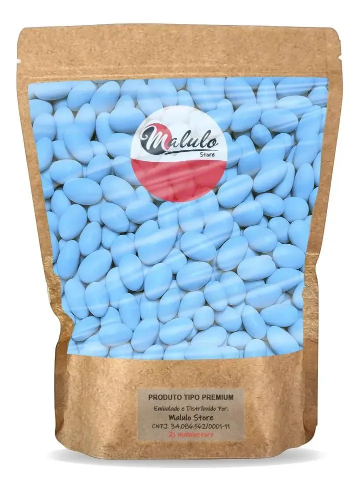 Amêndoas Azul Bebê 250g - Lembrancinhas Para Eventos
