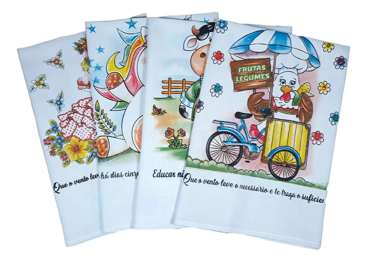 Kit 20 Panos de Pratos Algodão Lomaer 45x71cm Branco com Glitter