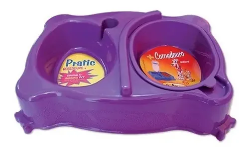 Comedouro Duplo Plaspet P Roxo