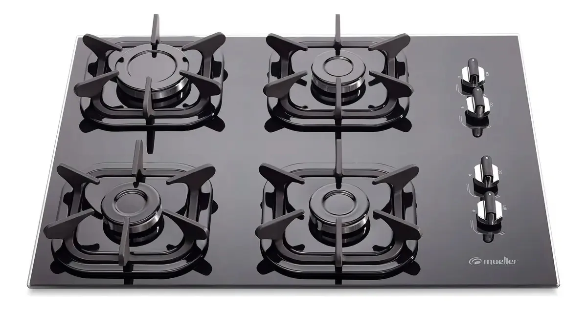 Cooktop 4 Bocas Mueller Mesa De Vidro 601086005 Cor Preto