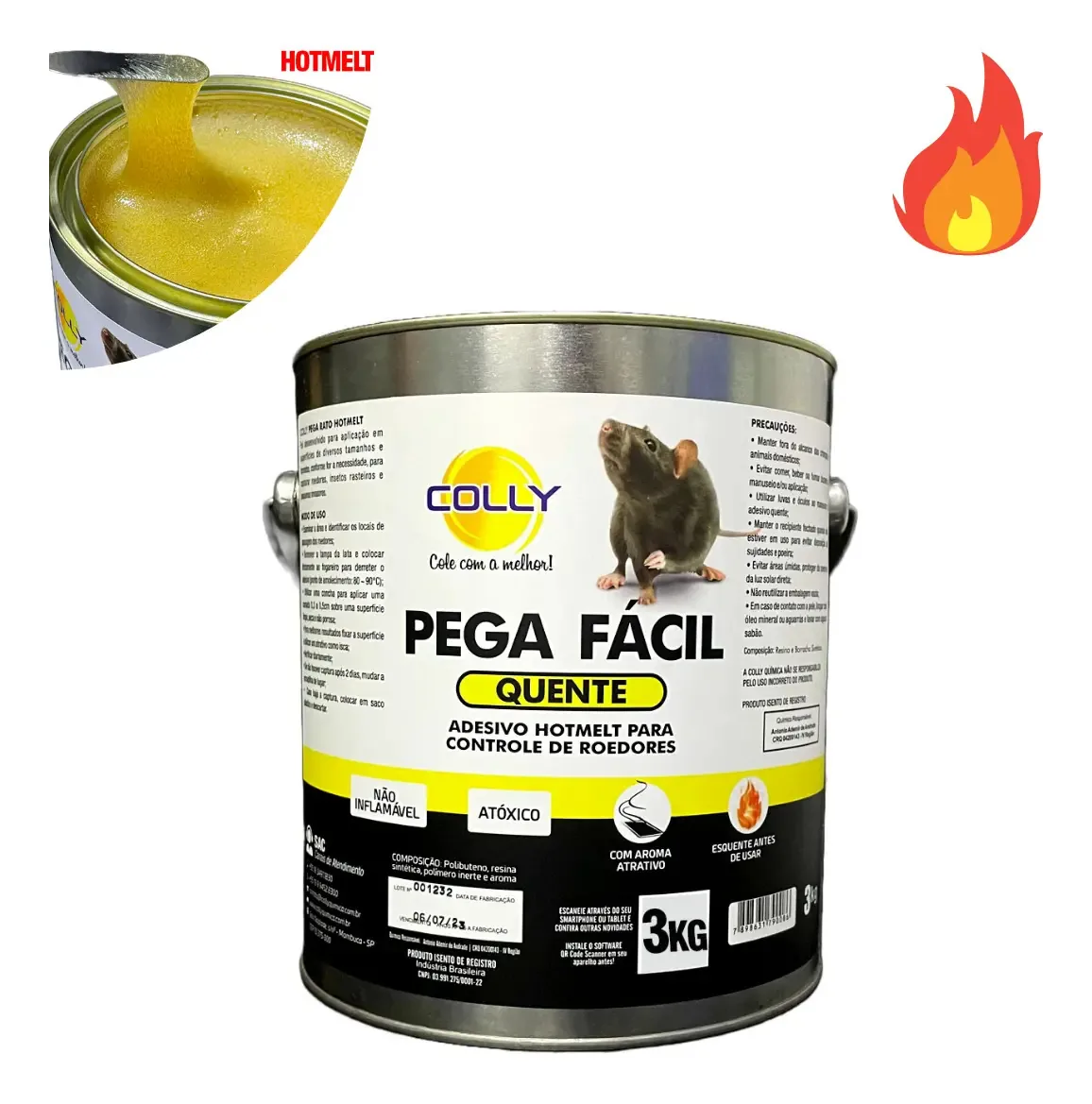 Cola Para Rato Armadilha Adesiva Cola Pega Rato Quente - 3 Kg - Captura De Roedores