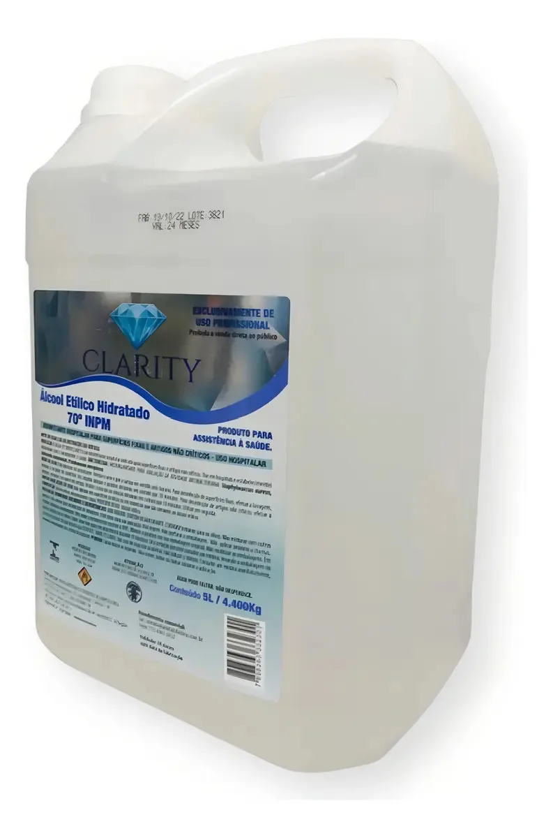 ãlcool Lãquido 70 Bactericida Clarity 5l