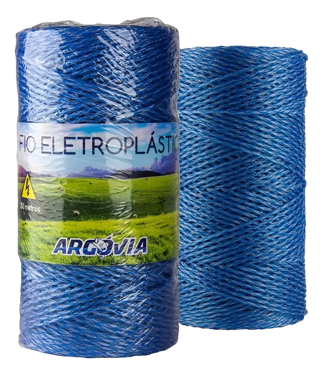 Fio Eletroplástico Argovia para Cerca Elétrica 250m Azul