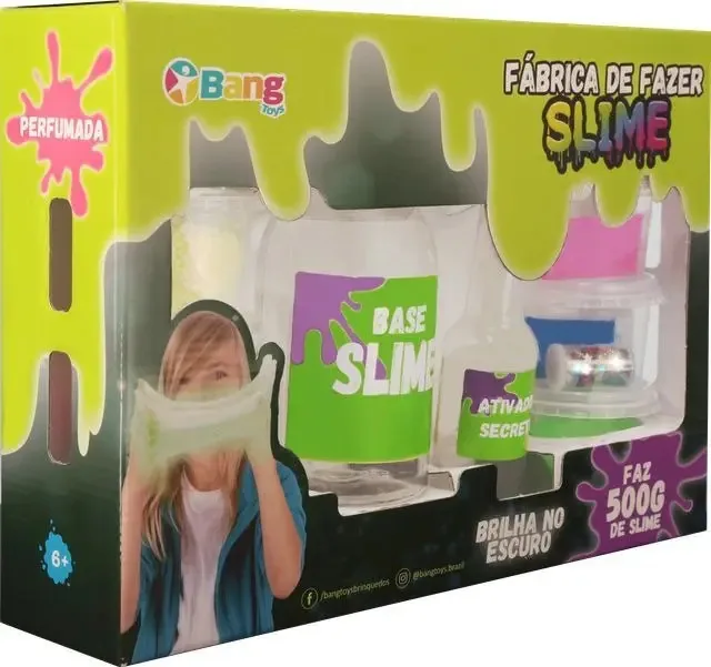 Fábrica De Slime 500g Brilha No Escuro Completa Infantil